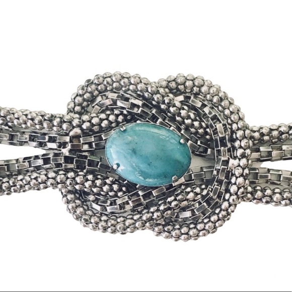 EXPRESS Silver and Turquoise Statement Bracelet - Picture 3 of 4